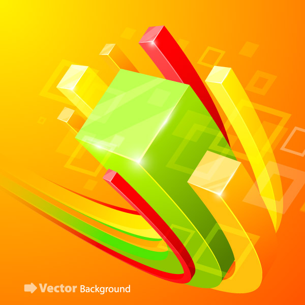 free vector Beautiful vector background 5 cube